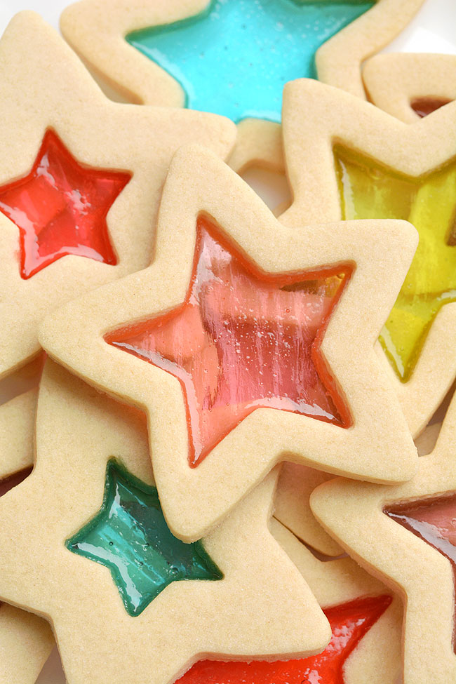 Colorful stained glass cookies