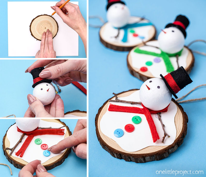 How to make a melting snowman ornament