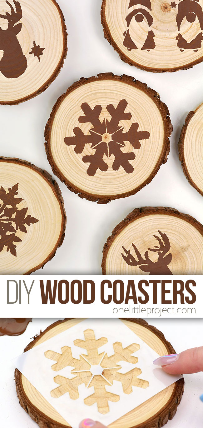 DIY wood slice coasters