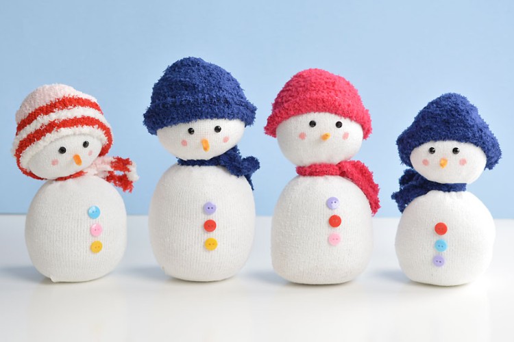 Group of sock snowmen