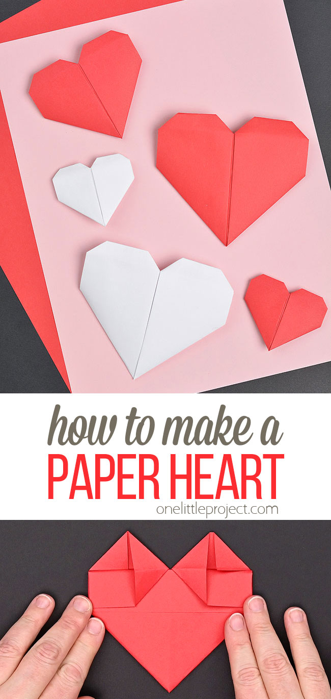Folded paper heart