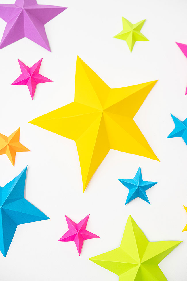 Colourful paper stars