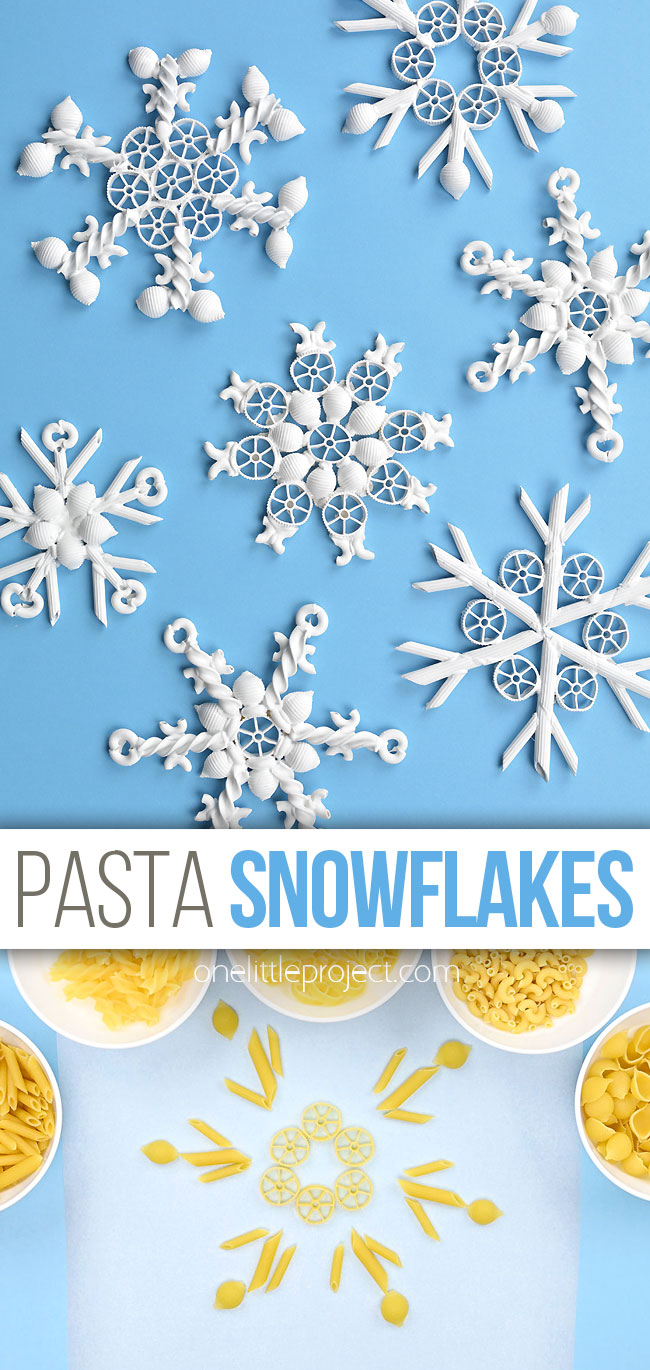 Easy pasta snowflake craft
