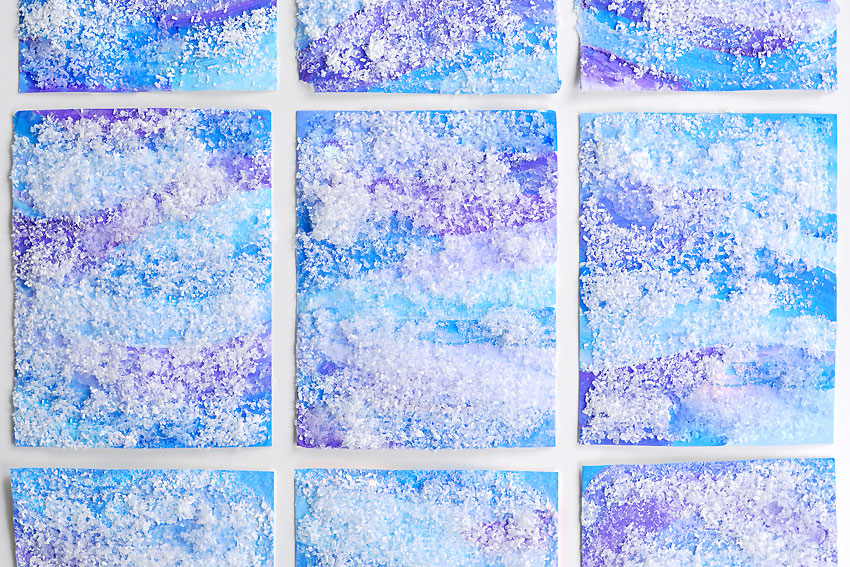 Sparkly snowstorm paintings