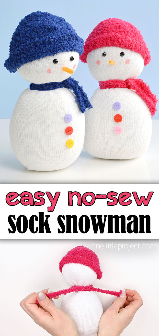 No-sew sock snowman
