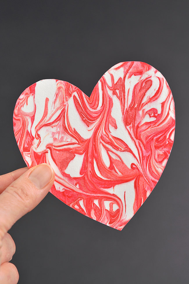 Marbled hearts Valentines Day art