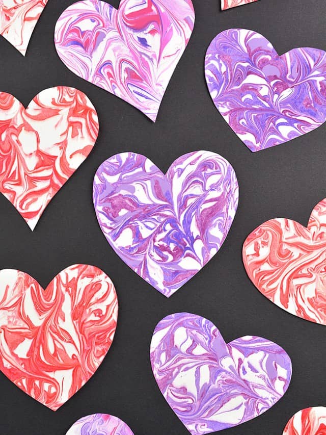 Marbled Shaving Cream Hearts