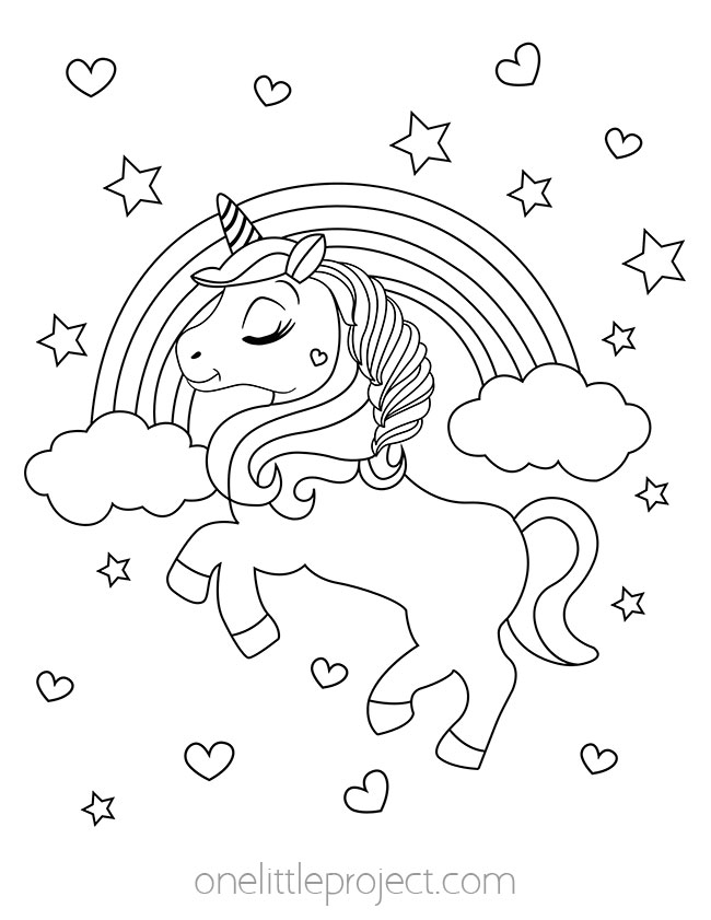 Magical unicorn - Coloring Pages Valentine's Day