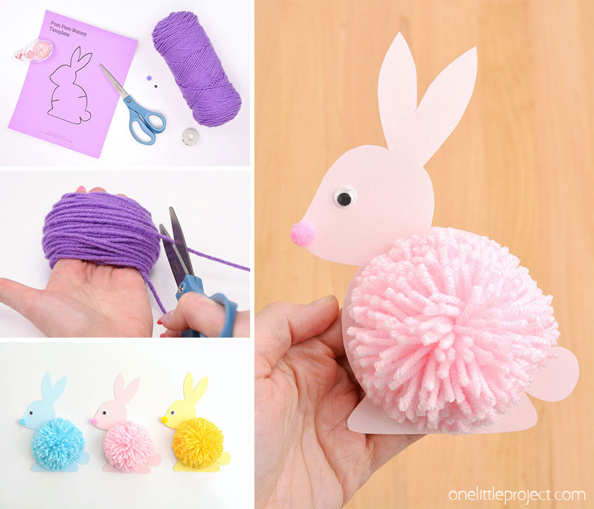 How to make a pom pom bunny