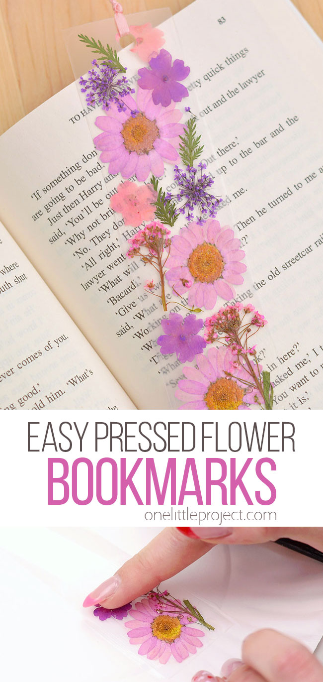Easy DIY pressed flower bookmark craft