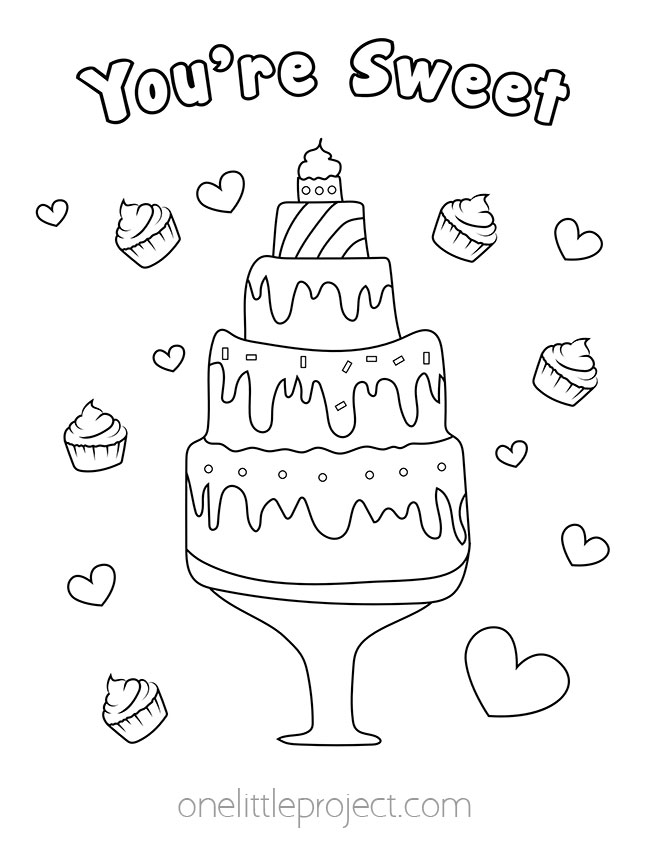 Layer cake - Valentine Coloring Pages