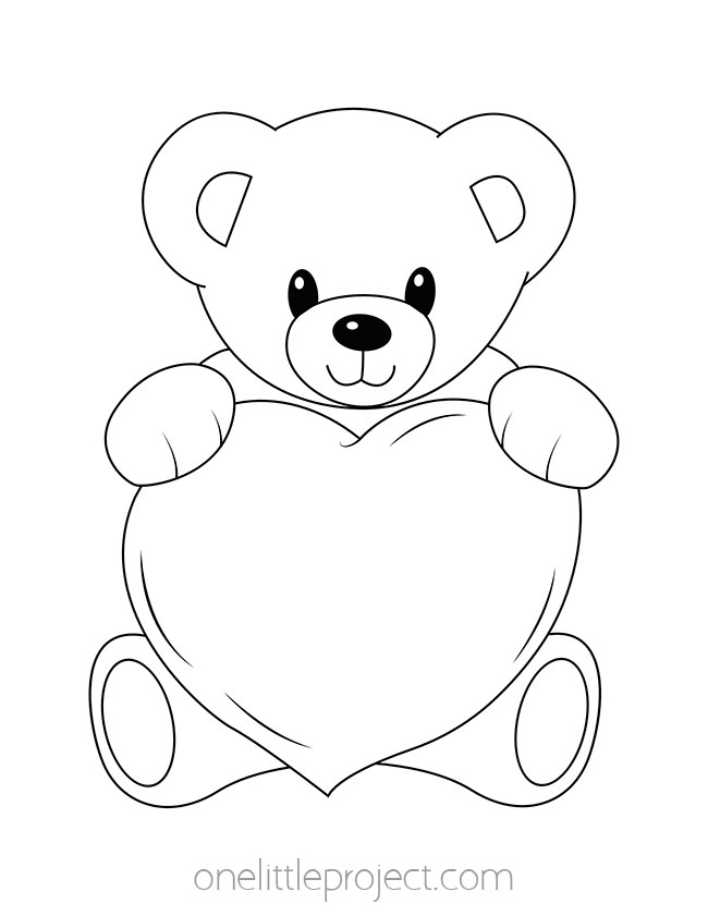 Teddy bear - Valentine Coloring Pages