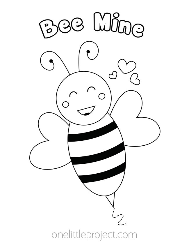 Bee Mine - Valentines Day Coloring Pages
