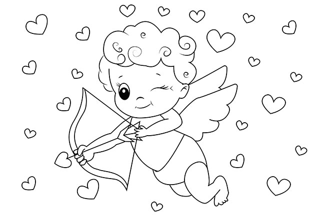 Cupid - Valentines Day Coloring Pages