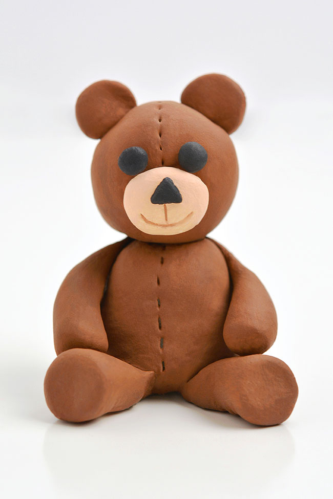 Clay bear painted brown