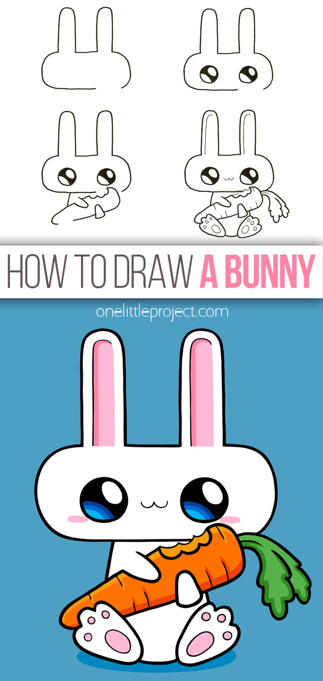 Easy bunny drawing