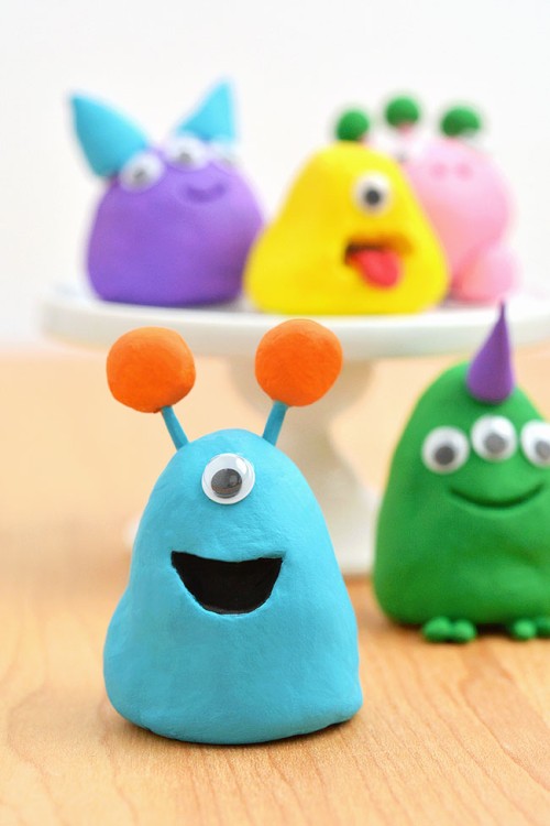 Halloween Crafts for Kids - Clay Monsters