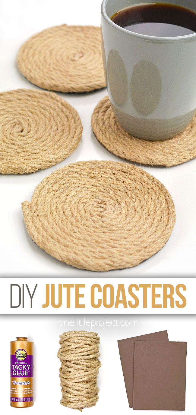 DIY jute coasters