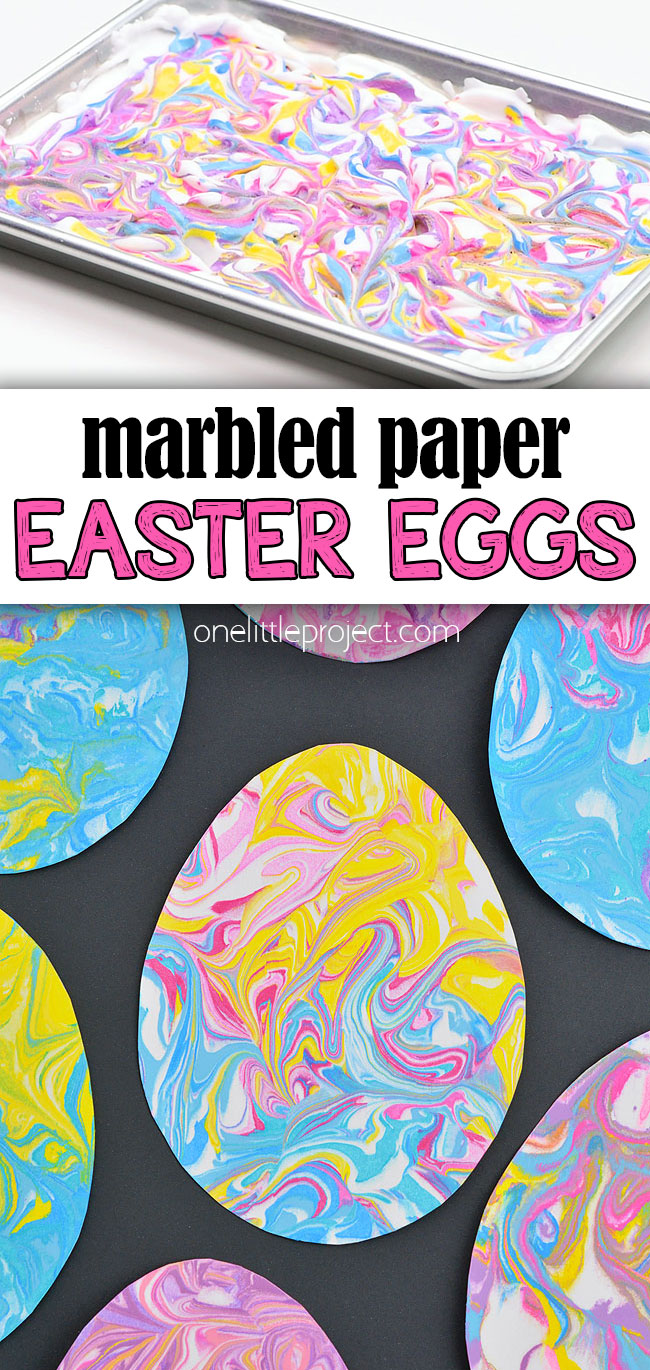 Marbled paper Easter eggs