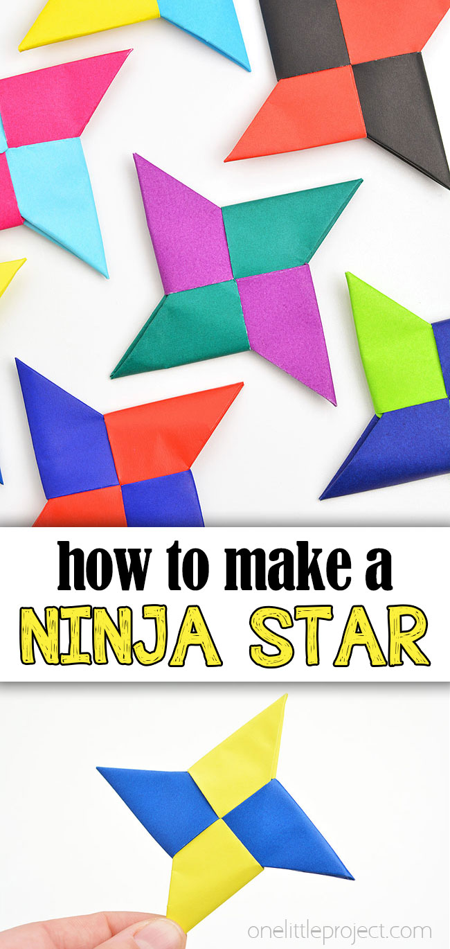 Easy paper ninja star made from origami paper