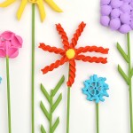 Painted Pasta Flower Craft for Kids