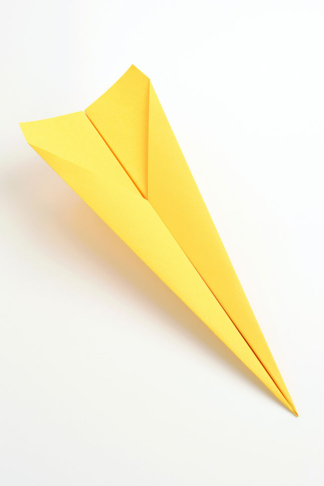 A classic dart nosed paper airplane