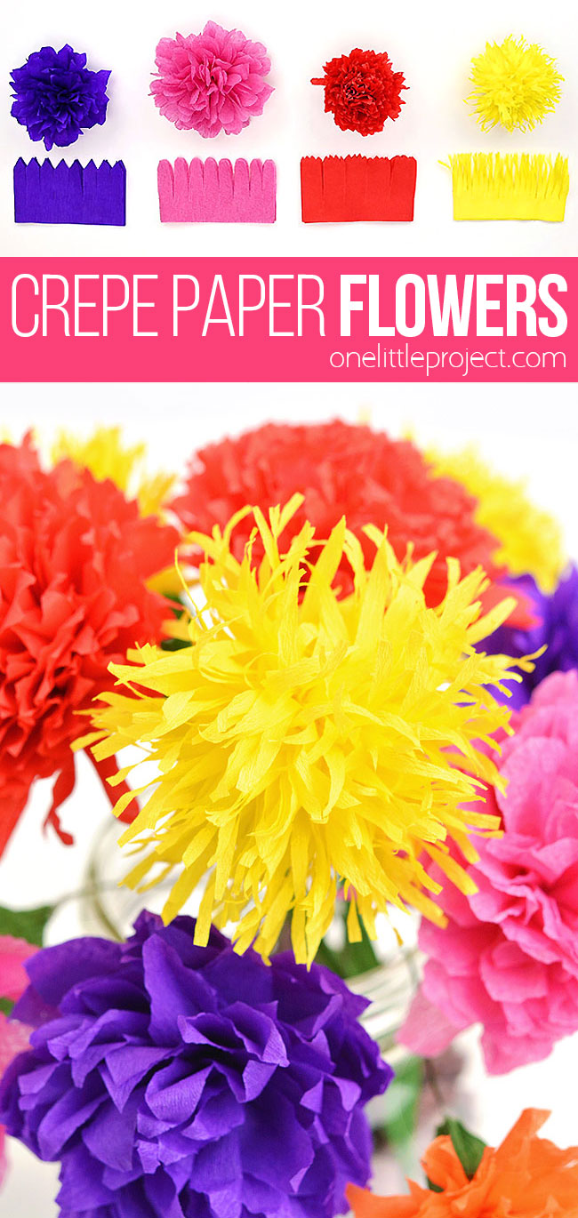 Easy flowers made from crepe paper