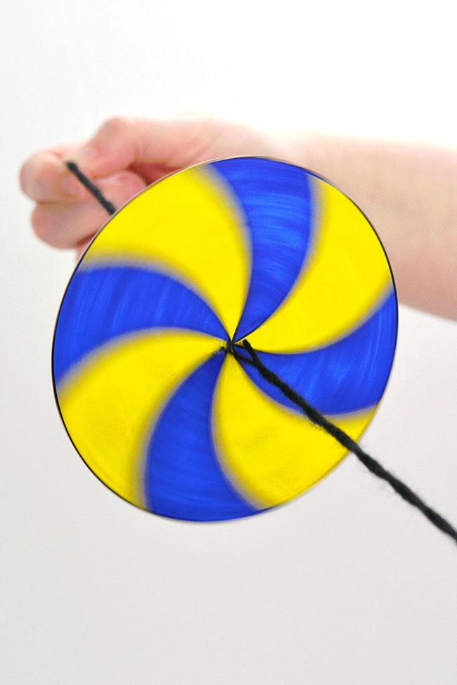 Blue and yellow DIY spinner spinning