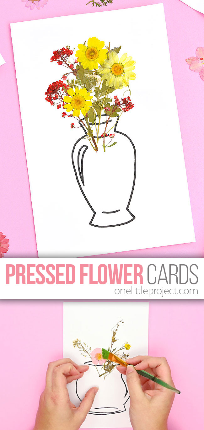 Handmade greeting cards with pressed flowers