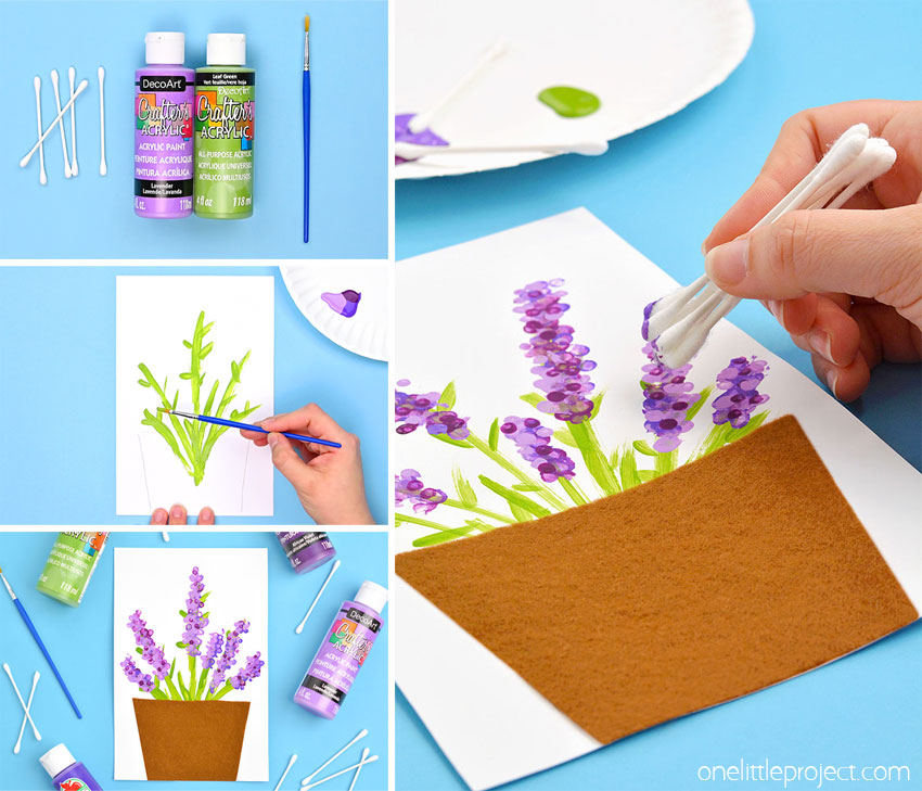 How to make q-tip flower art