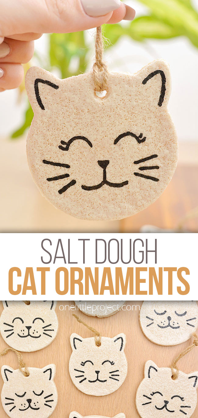 Cat salt dough ornaments