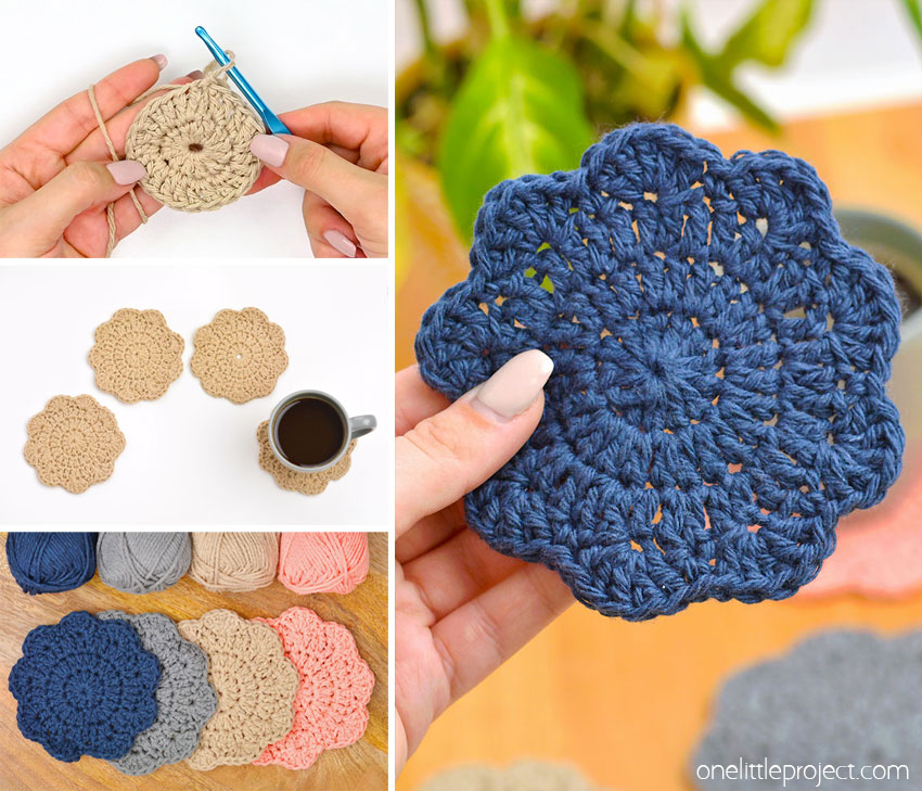 Easy DIY crochet coasters