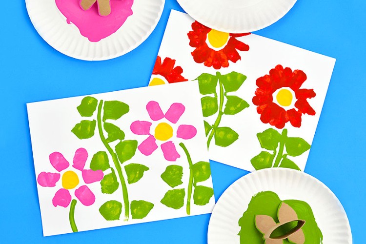 Easy flower painting for kids
