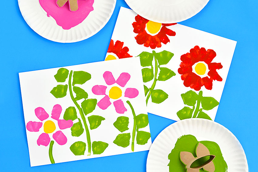 easy paintings of flowers for kids
