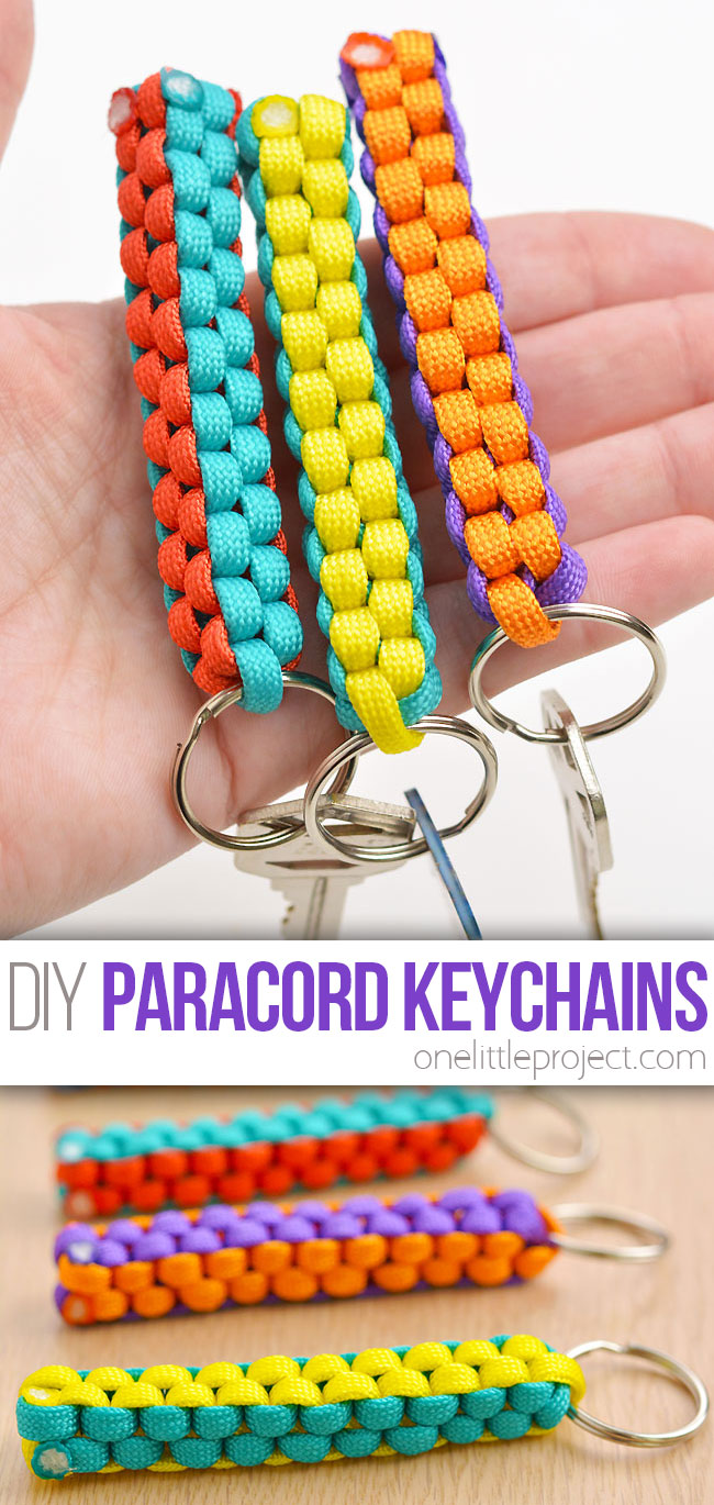 Box knot paracord keychain