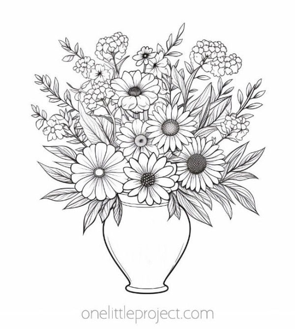 Beautiful Flower Coloring Pages For Kids