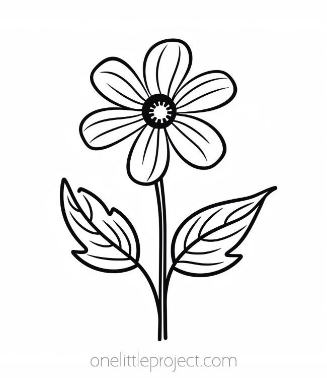 Flower coloring page - basic flower