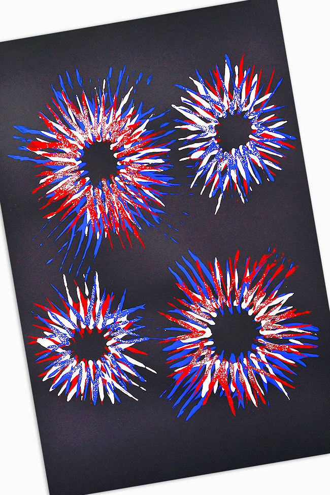 4th of July fireworks painting