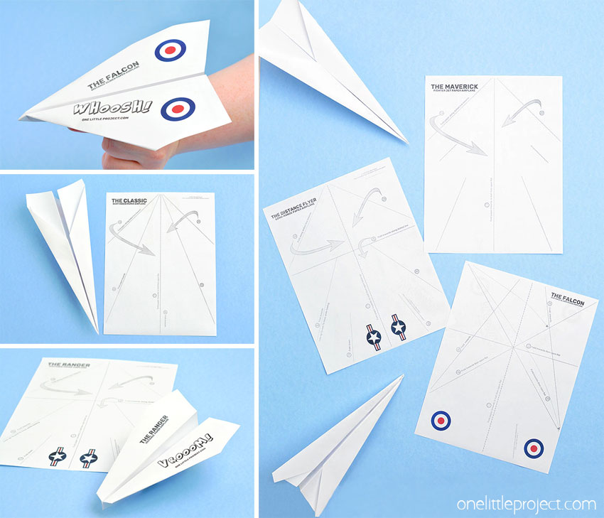 Free printable paper airplane templates to fold into planes