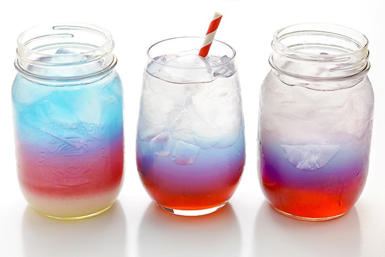 Layered drink recipes for the 4th of July