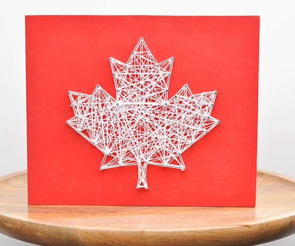 Maple Leaf String Art Craft