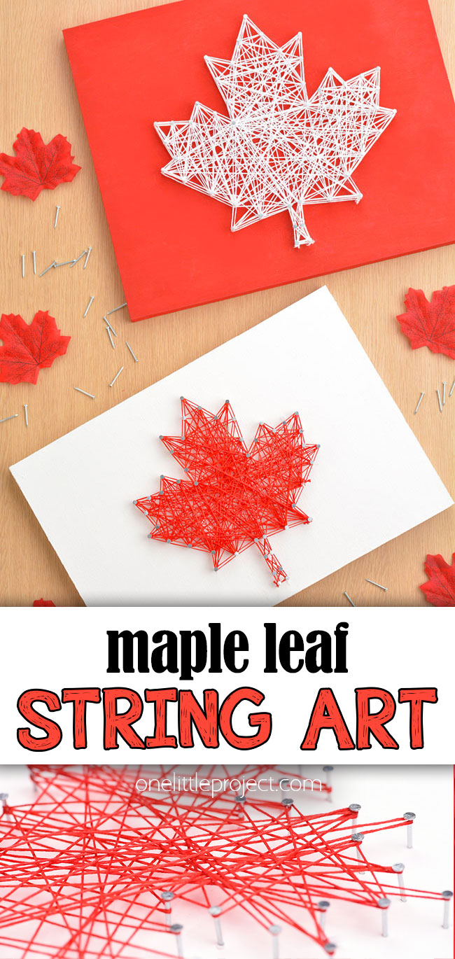DIY maple leaf string art