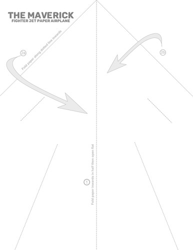 The Maverick paper airplane printable template