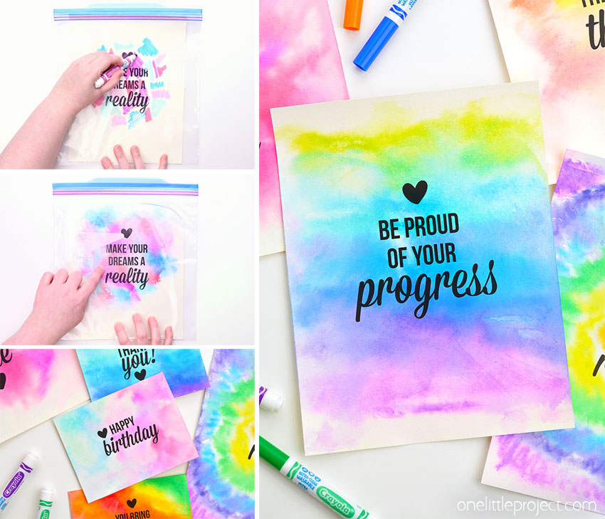 How to make watercolor cards with markers
