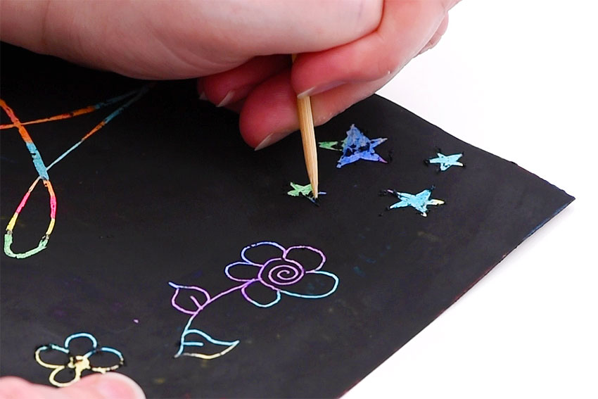 Colourful Scratch art  How to make scratch art paper using oil pastels &  acrylic paint colours 