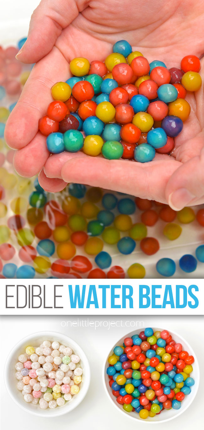 Taste safe sensory play with edible water beads