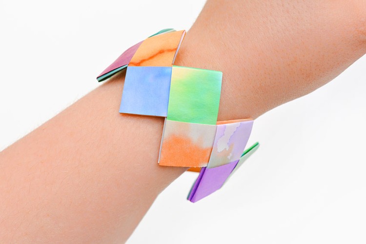 Folded paper bracelets