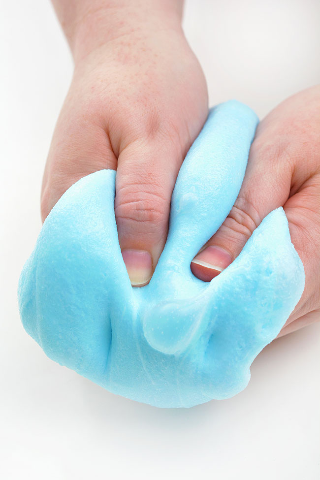 Squishing cloud slime and making a bubble