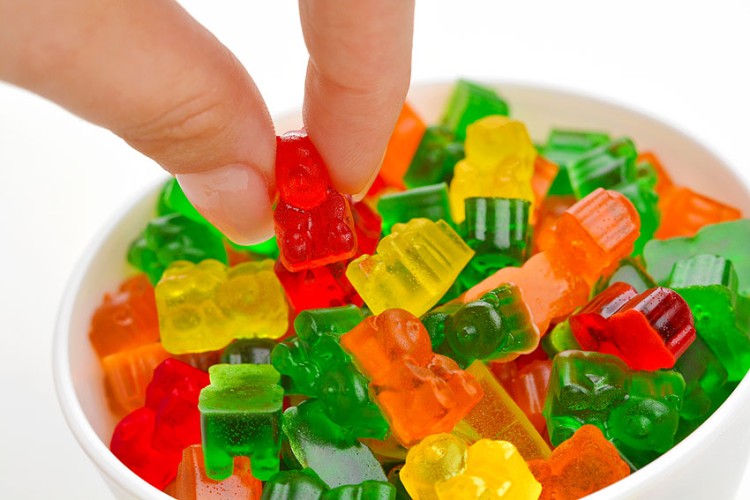 Homemade gummy bears made with Jello
