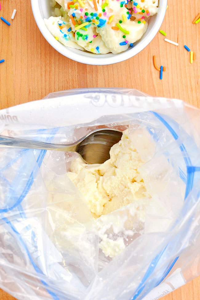 Ice cream made in a bag